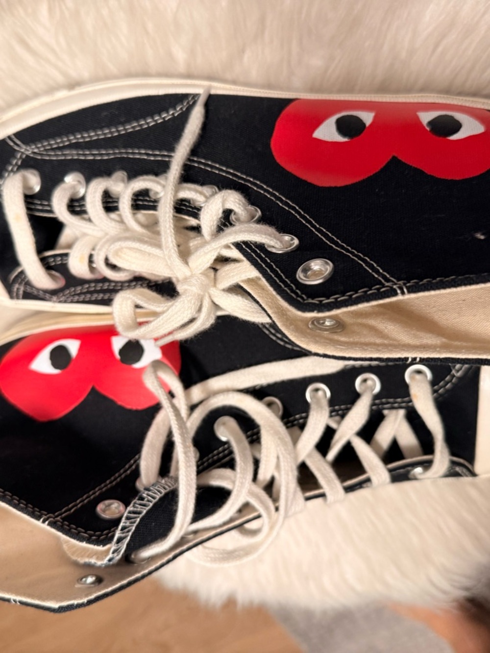Converse Black Canvas High-Top Sneakers with Red Heart Graphic - Picture 3 of 6